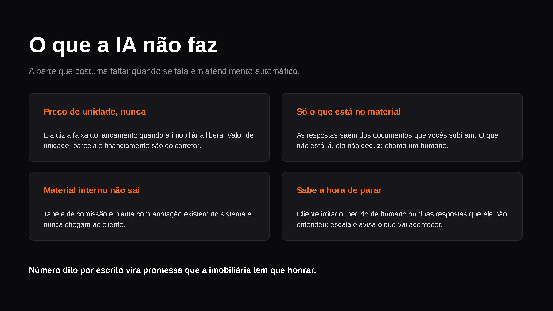 Slide 4: O que a IA não faz